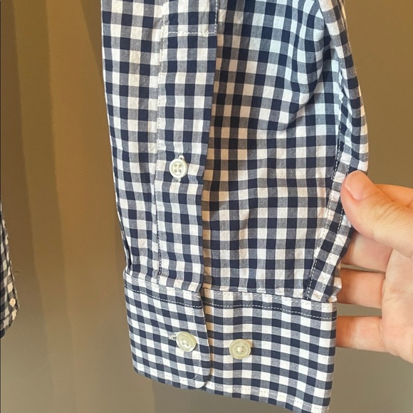 Mens Banana Republic Navy and White Checkered Shirt Size Large - Picture 6 of 6